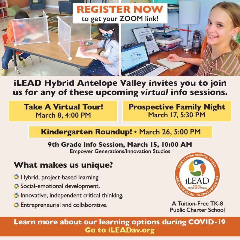 iLEAD Antelope Valley info session flyer