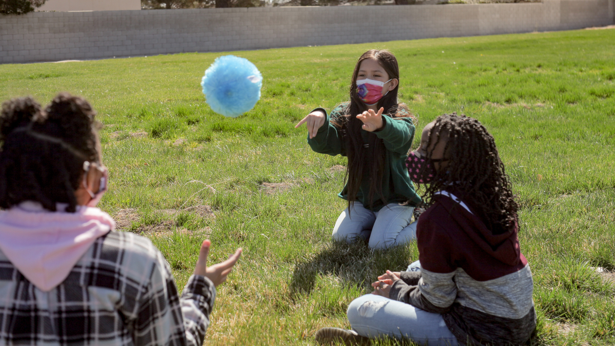 iLEAD Antelope Valley learners playing with ball