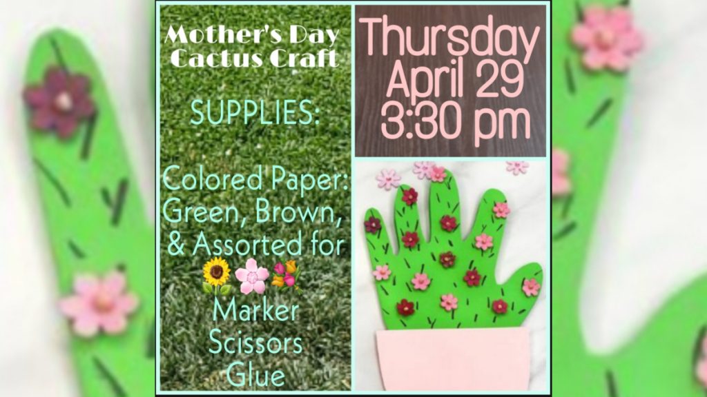 Mother's Day Craft Day flyer iLEAD Antelope Valley